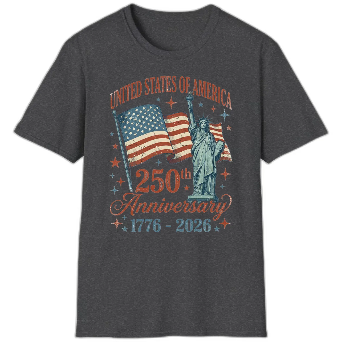 America 250th Anniversary Celebration T-Shirt in Dark Heather