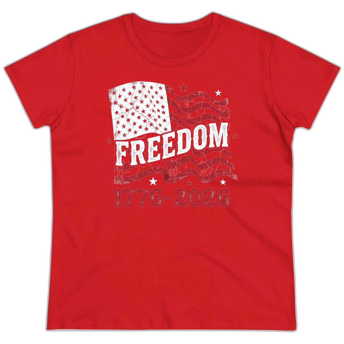 America's Freedom Celebration 250 Years Ladies Tee in Red