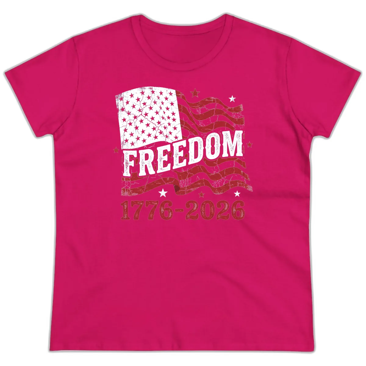 America's Freedom Celebration 250 Years Ladies Tee in Heliconia