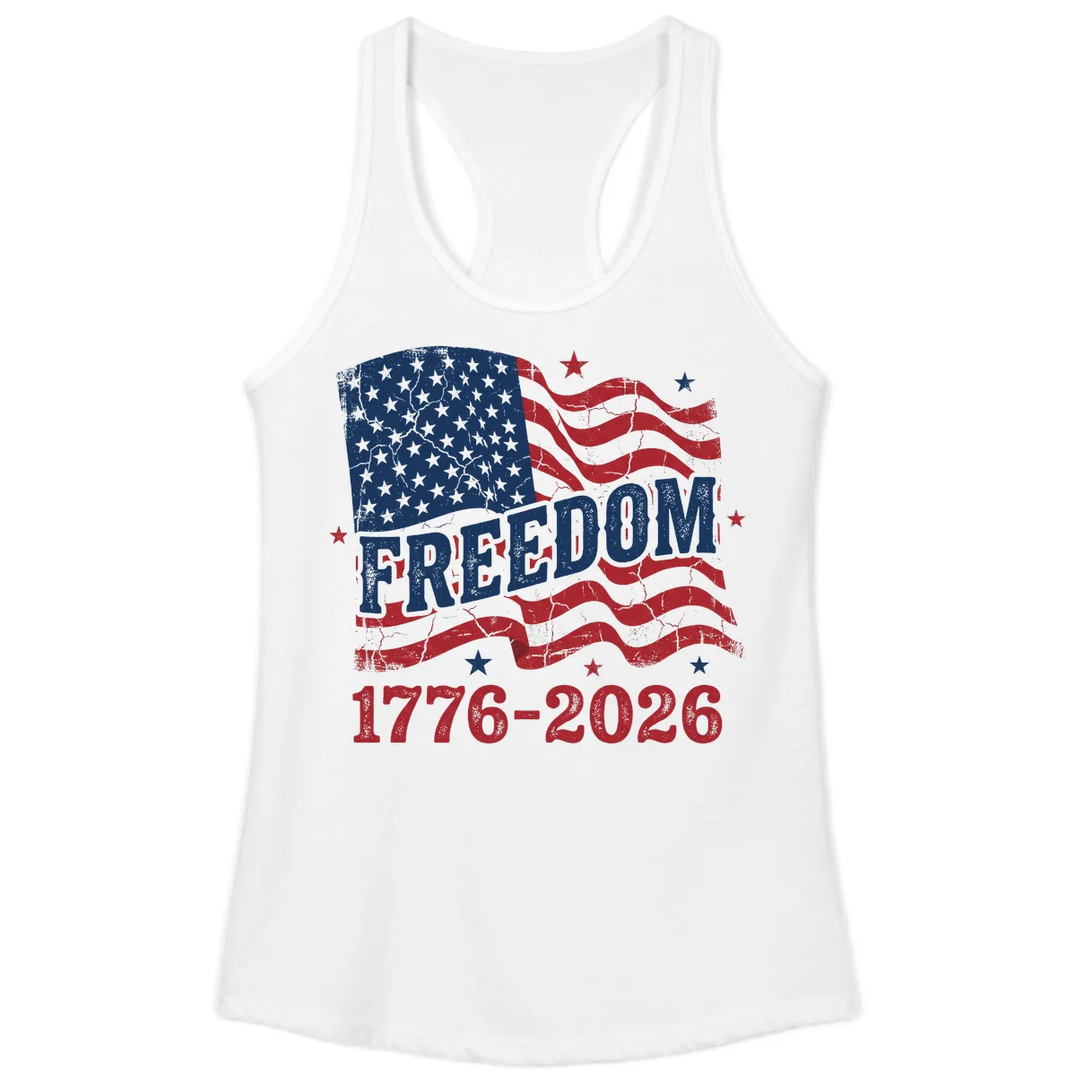 America's Freedom Celebration 250 Years Ladies Tank in White