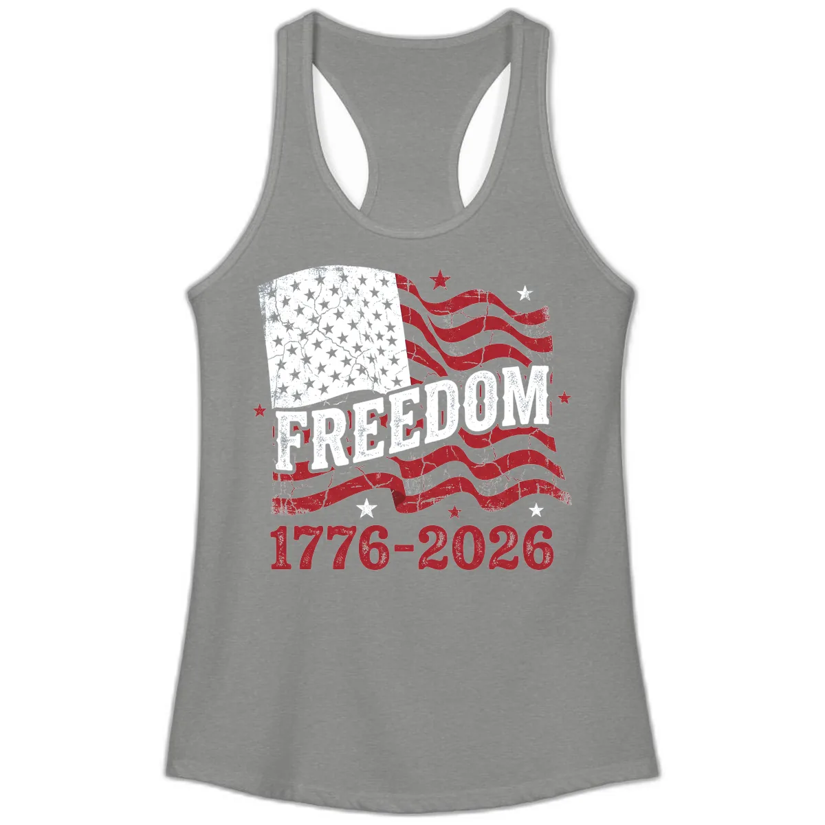 America's Freedom Celebration 250 Years Ladies Tank in Heather Grey