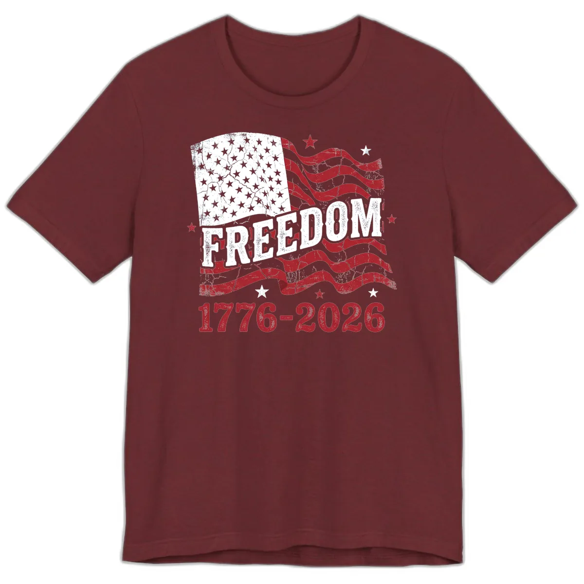 America's Freedom Celebration 250 Years Premium T-Shirt in Heather Cardinal