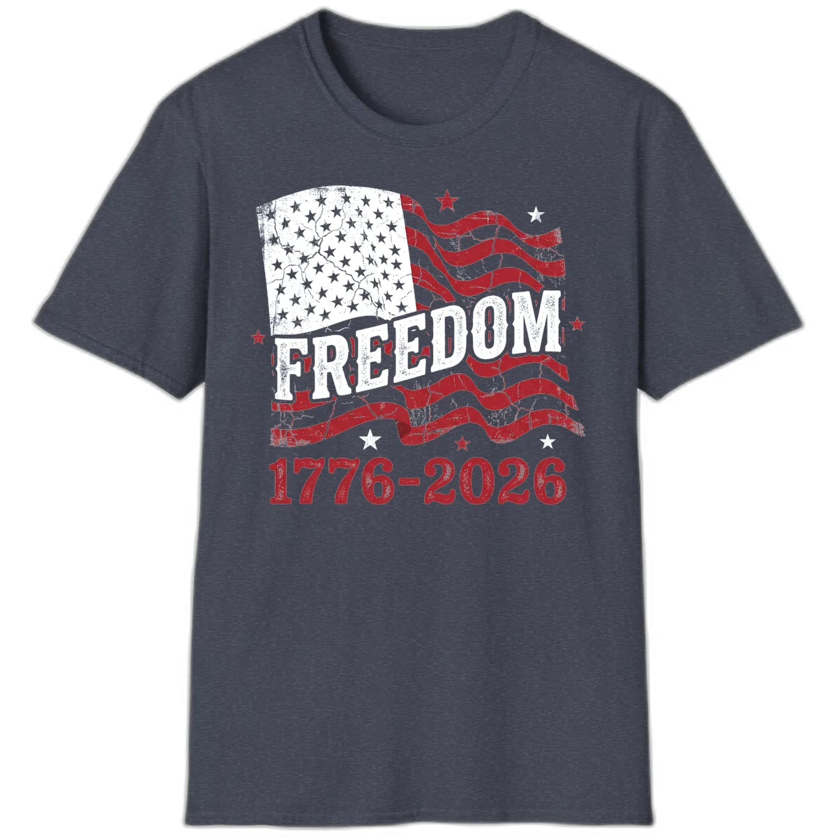 America's Freedom Celebration 250 Years T-Shirt in Heather Navy