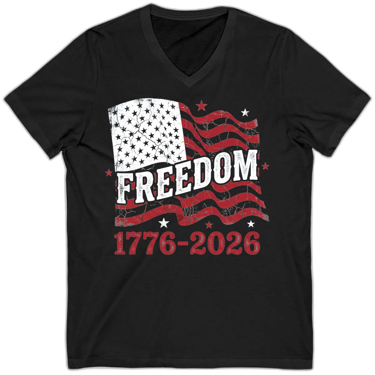 America's Freedom Celebration 250 Years V-Neck in Black