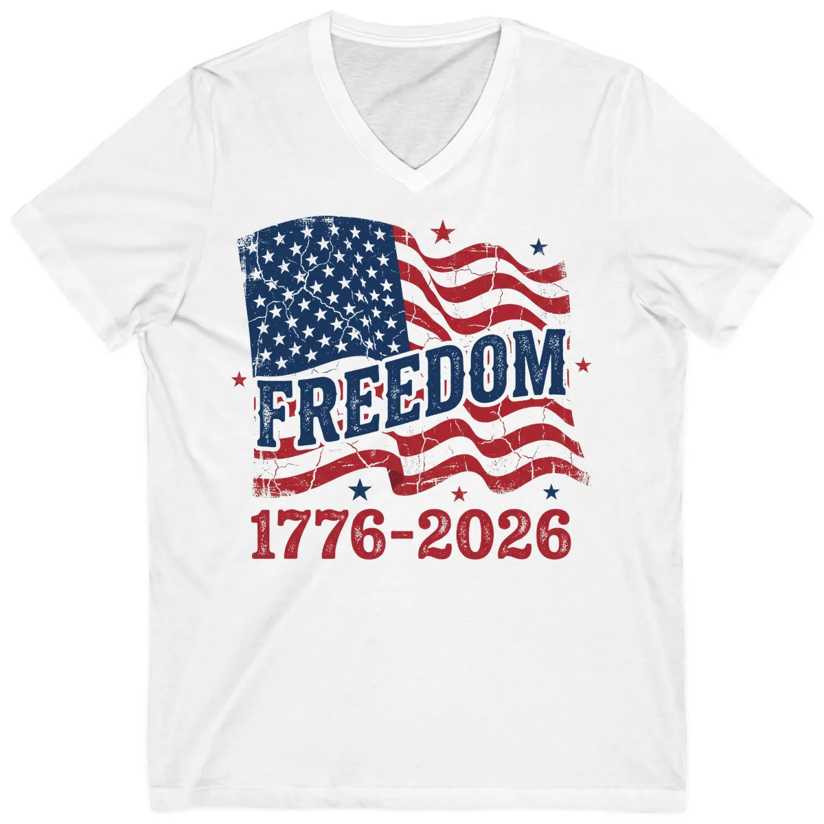 America's Freedom Celebration 250 Years V-Neck in White