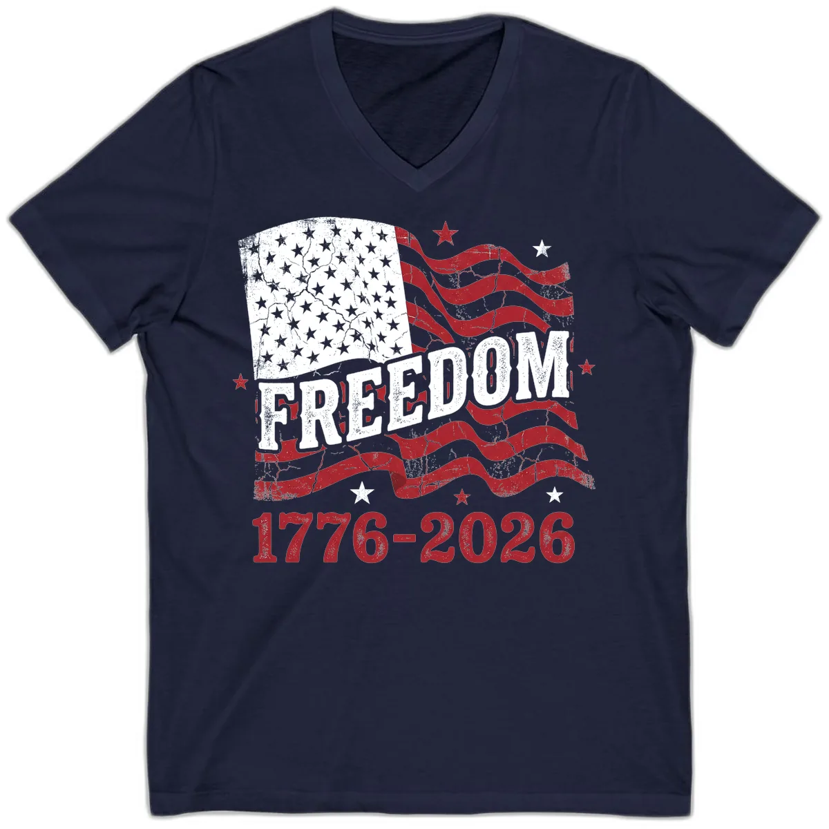 America's Freedom Celebration 250 Years V-Neck in Navy
