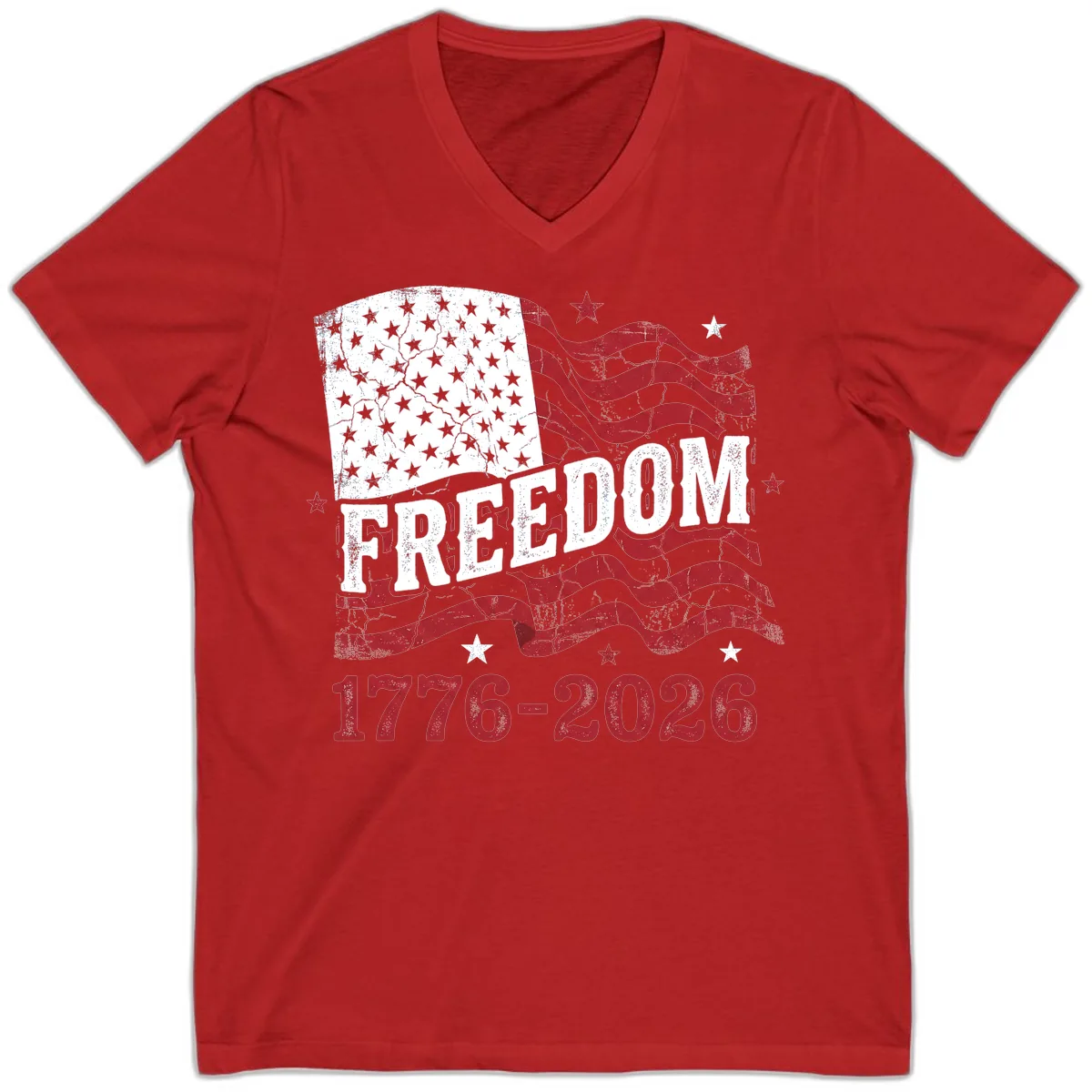 America's Freedom Celebration 250 Years V-Neck in Red