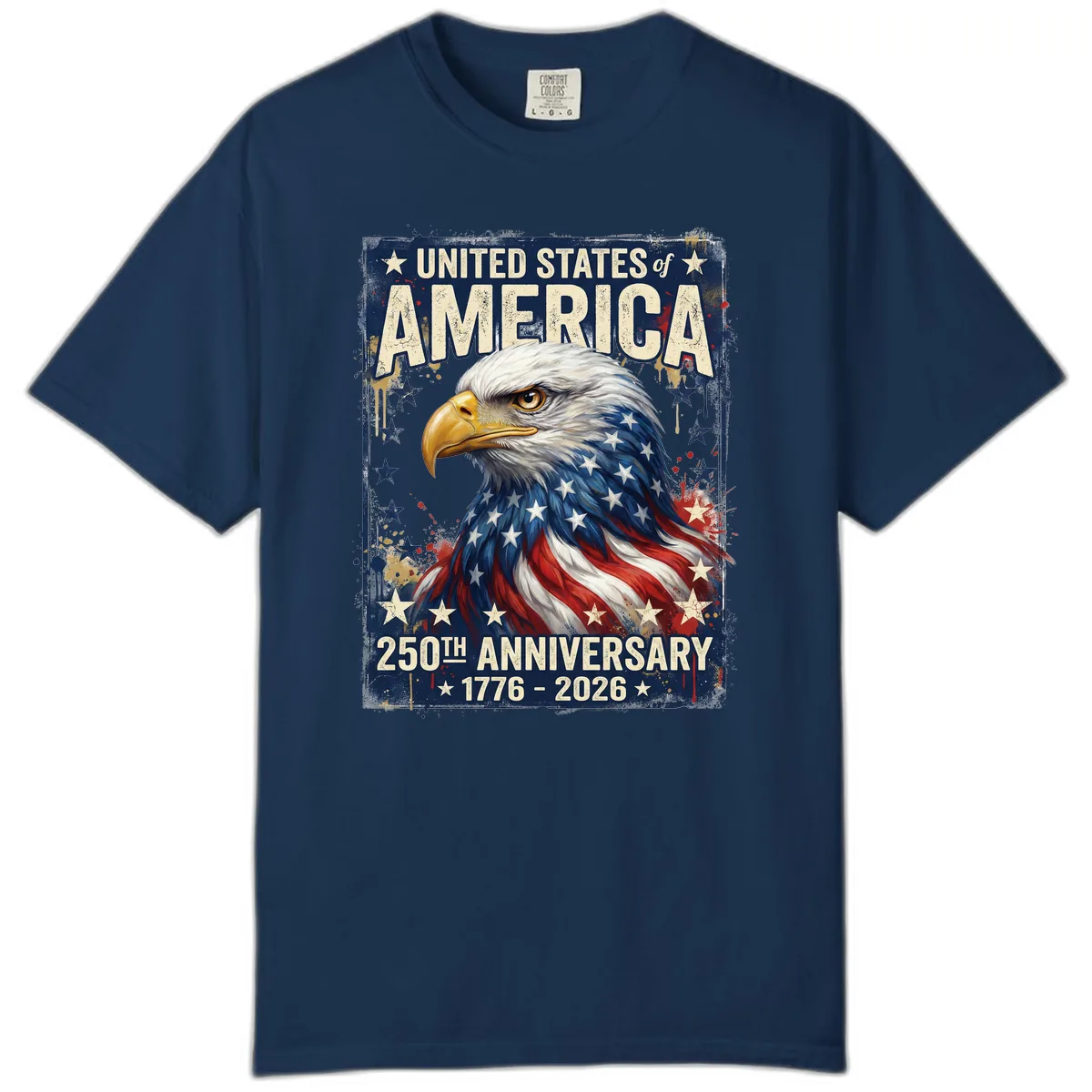 America 250th Anniversary Eagle Comfort Color in Navy