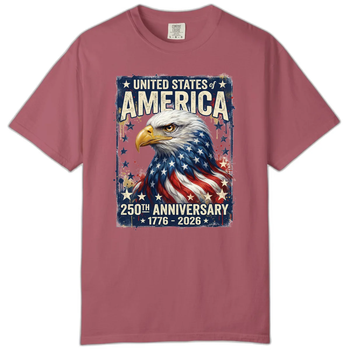 America 250th Anniversary Eagle Comfort Color in Crimson