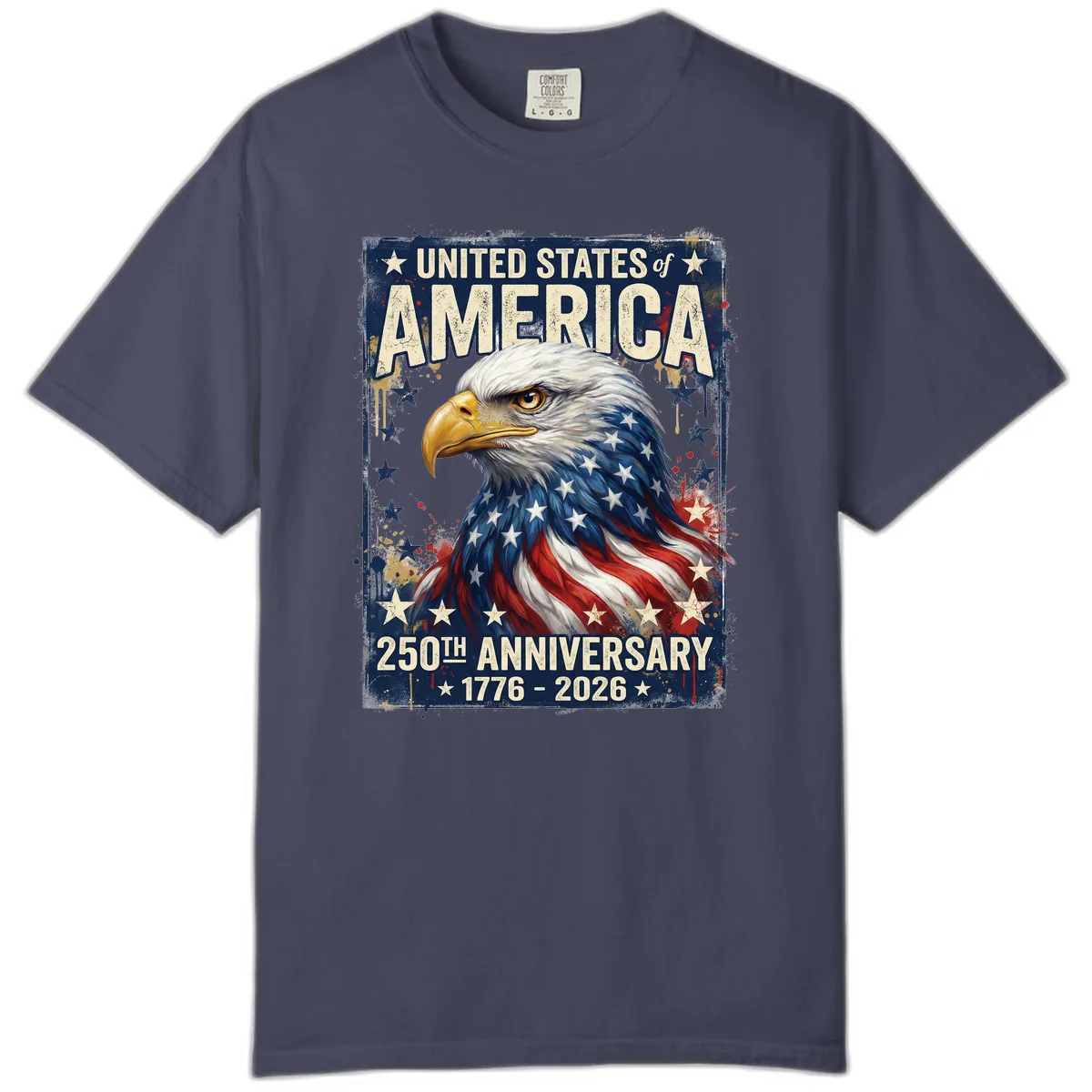 America 250th Anniversary Eagle Comfort Color in Denim