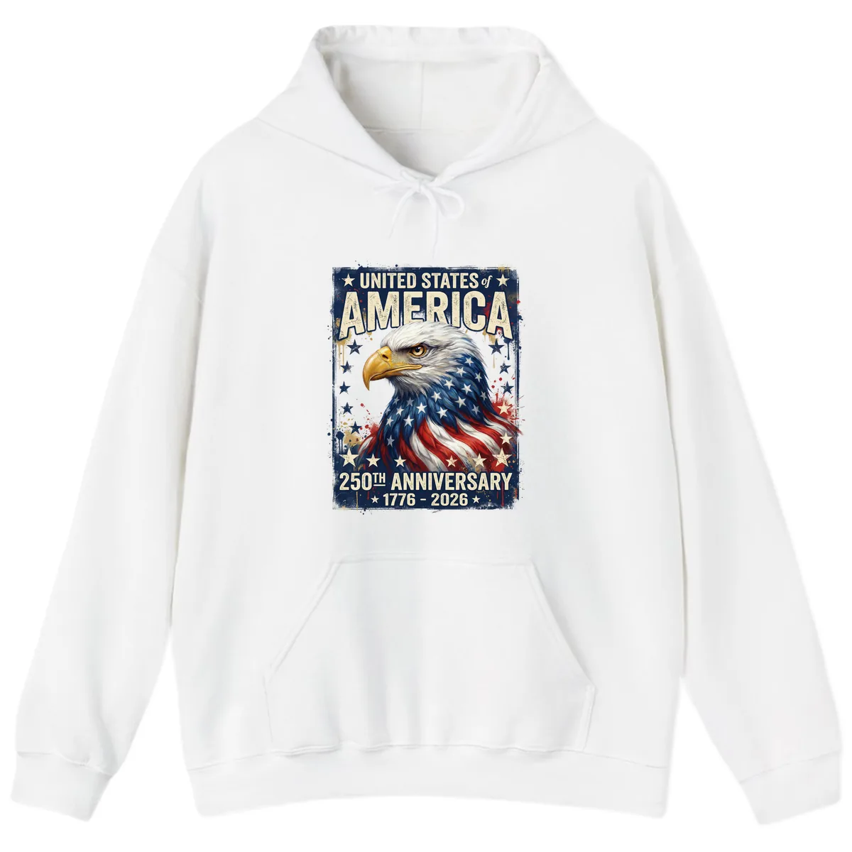 America 250th Anniversary Eagle Hoodie in White