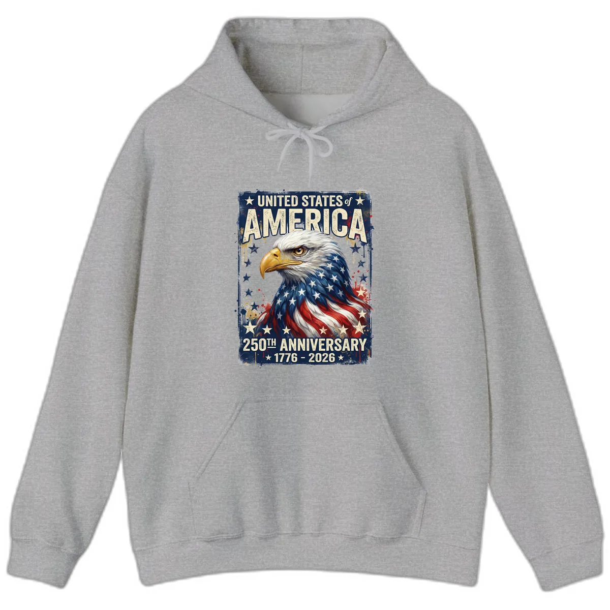 America 250th Anniversary Eagle Hoodie in Sport Grey