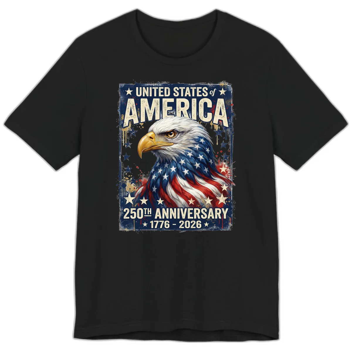 America 250th Anniversary Eagle Premium T-Shirt in Black