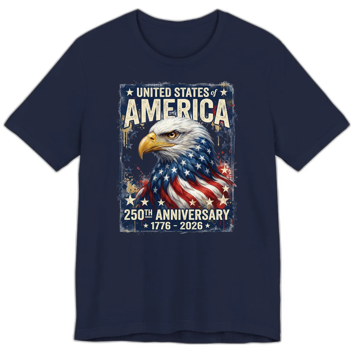 America 250th Anniversary Eagle Premium T-Shirt in Navy