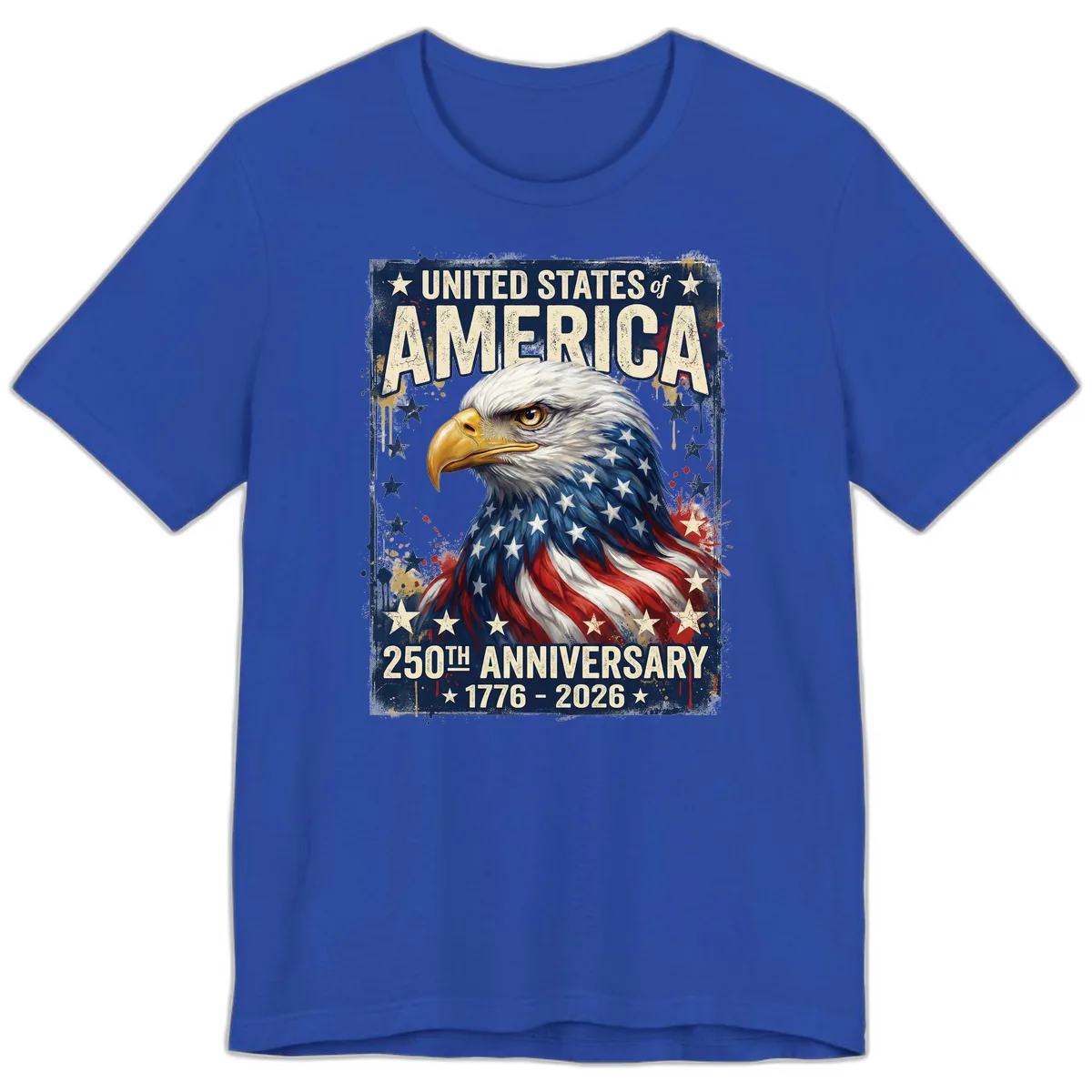 America 250th Anniversary Eagle Premium T-Shirt in True Royal