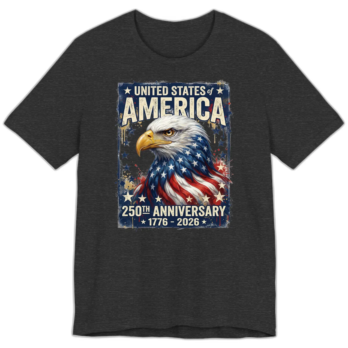 America 250th Anniversary Eagle Premium T-Shirt in Dark Grey Heather