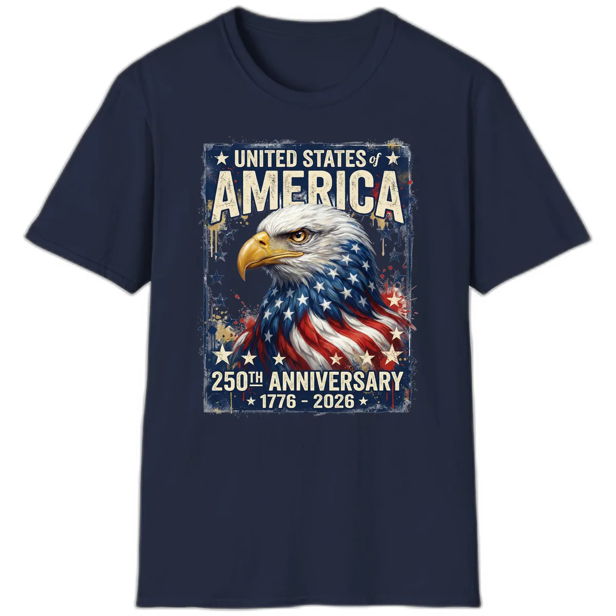 America 250th Anniversary Eagle T-Shirt in Navy