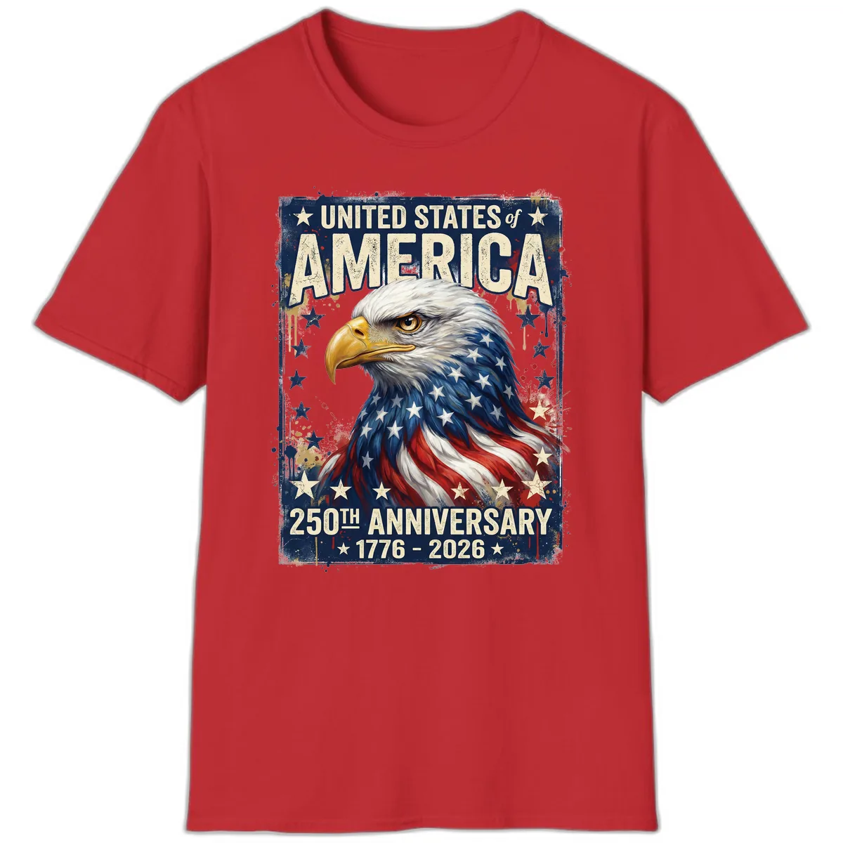 America 250th Anniversary Eagle T-Shirt in Red
