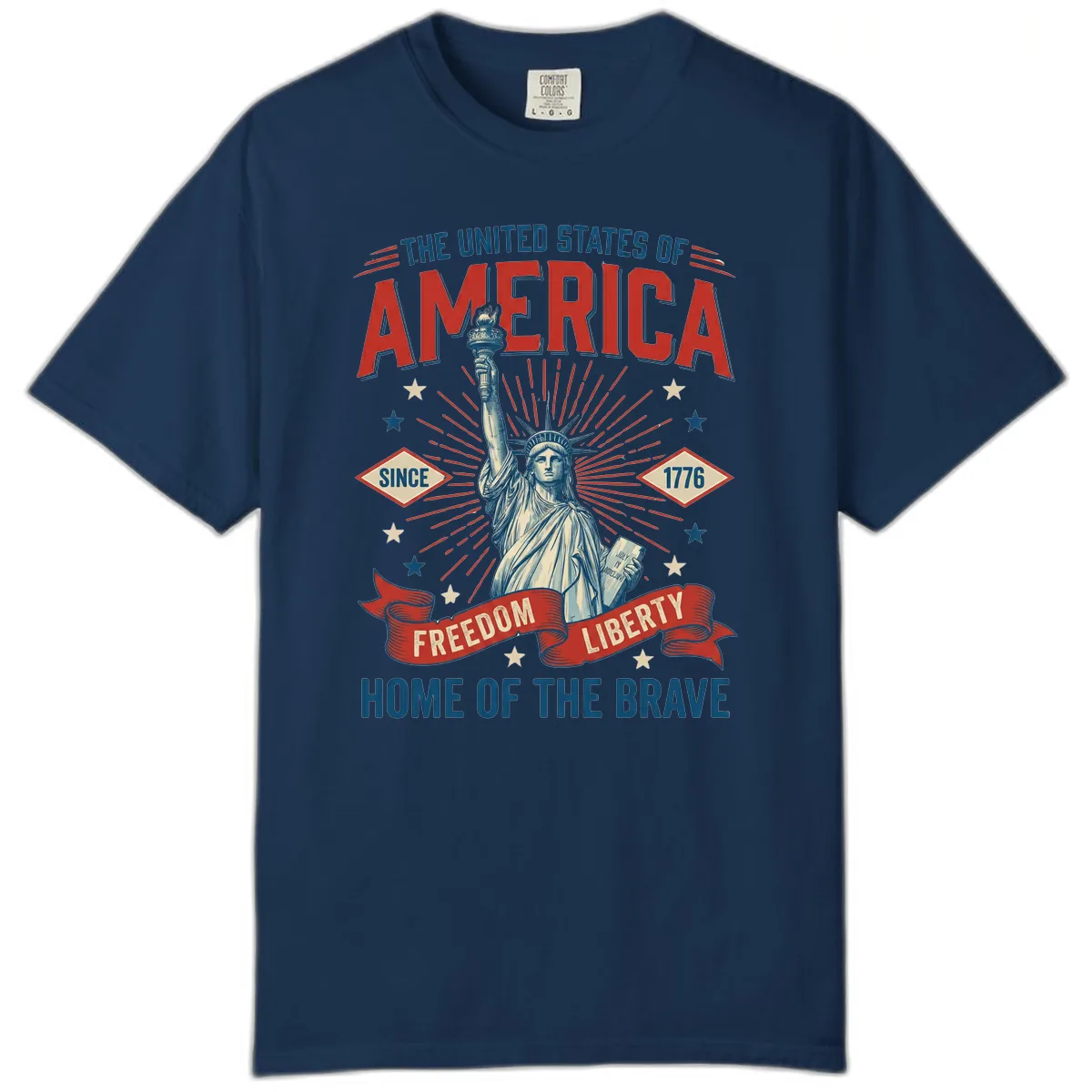 America Freedom Liberty Celebration Comfort Color in Navy