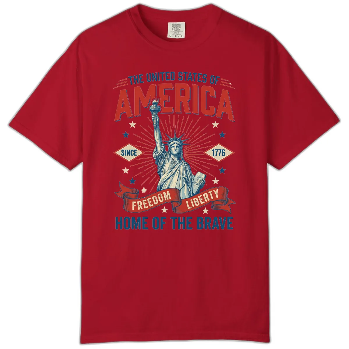 America Freedom Liberty Celebration Comfort Color in Red