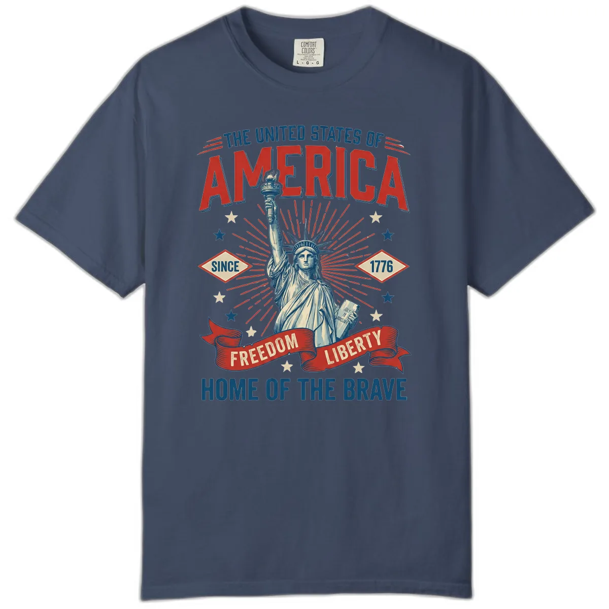 America Freedom Liberty Celebration Comfort Color in Midnight