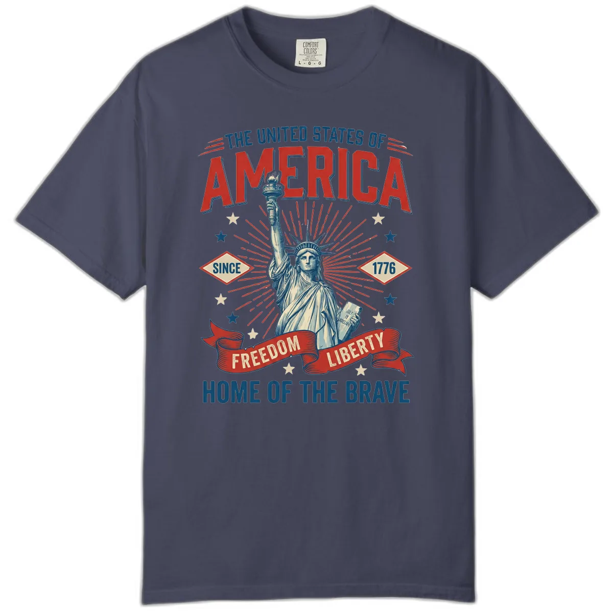 America Freedom Liberty Celebration Comfort Color in Denim