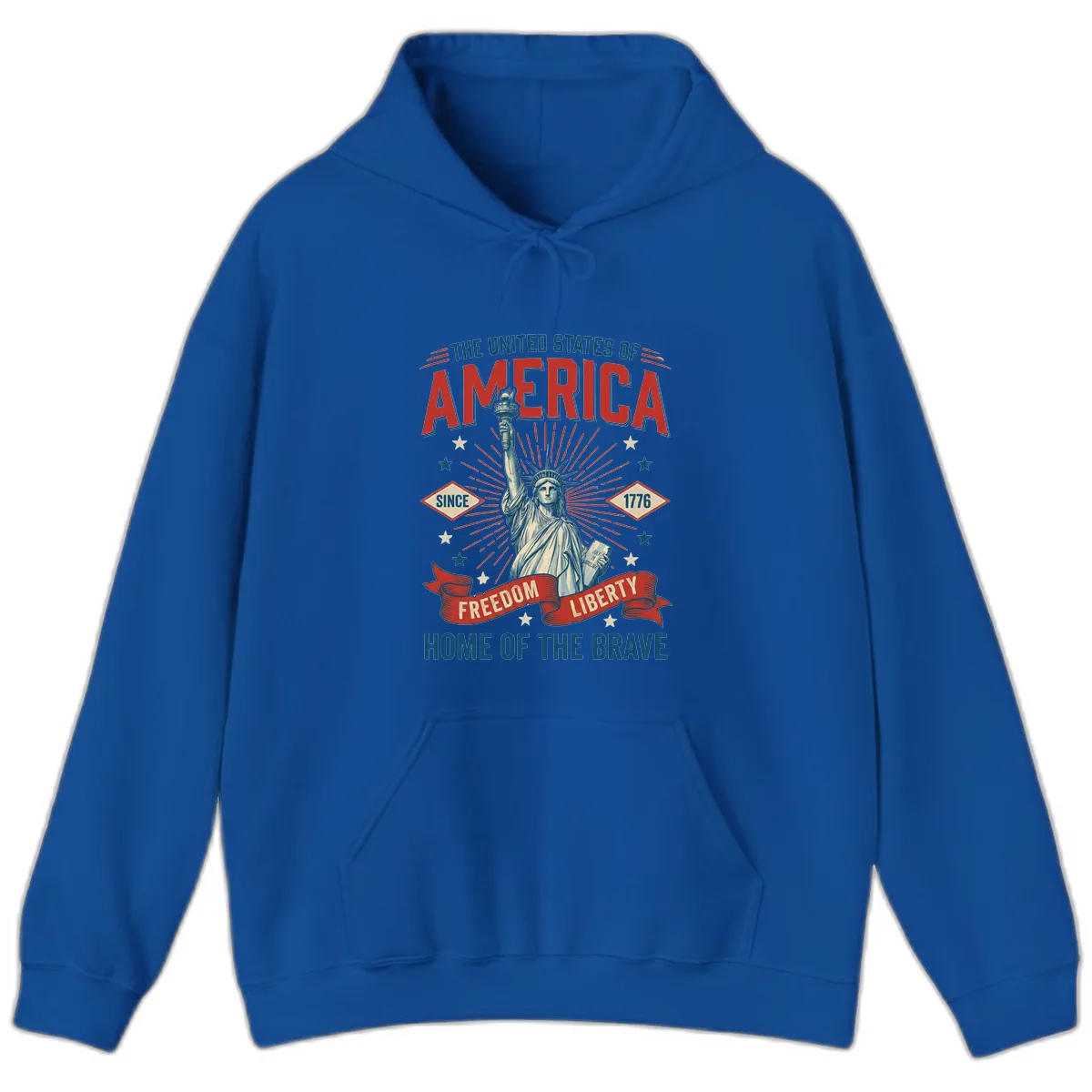 America Freedom Liberty Celebration Hoodie in Royal