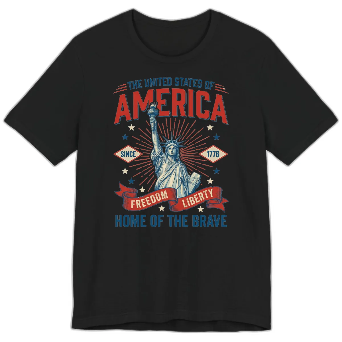 America Freedom Liberty Celebration Premium T-Shirt in Black