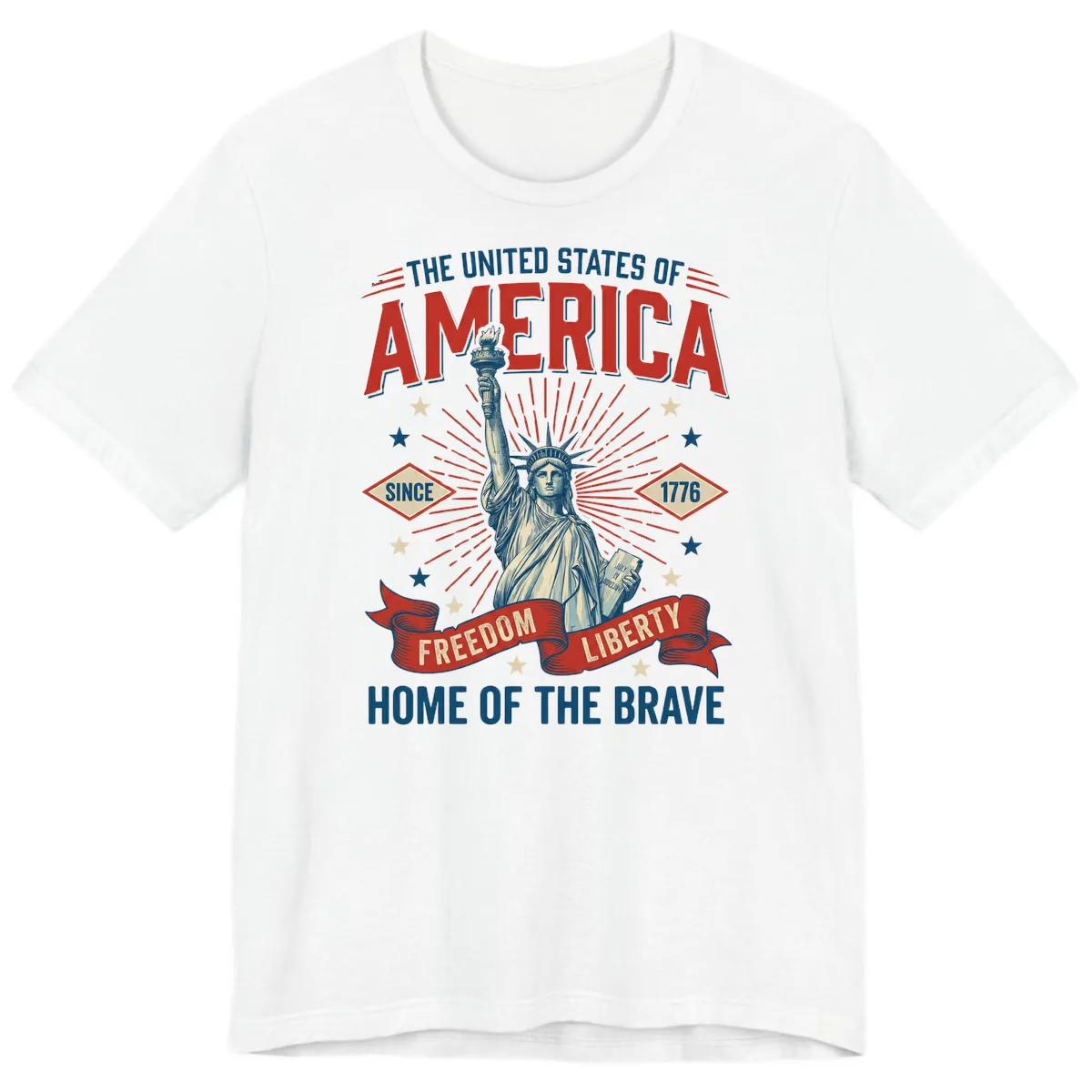 America Freedom Liberty Celebration Premium T-Shirt in White