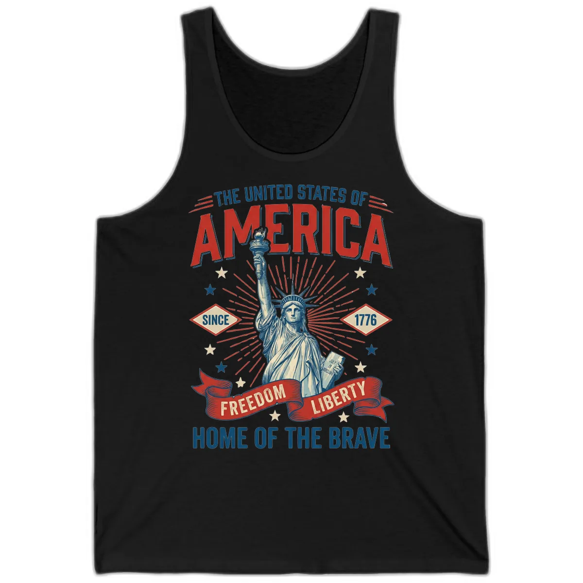 America Freedom Liberty Celebration Tank in Black