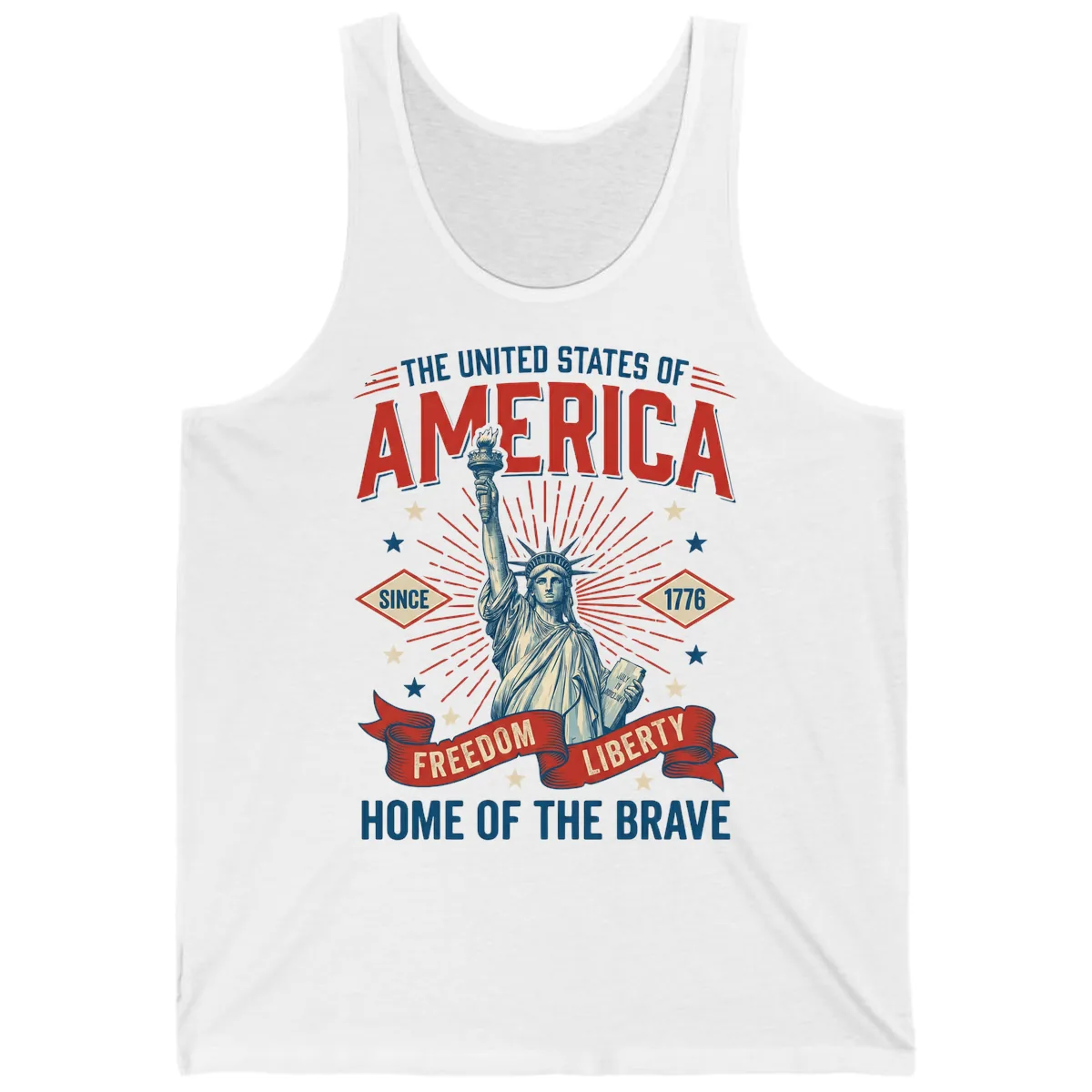 America Freedom Liberty Celebration Tank in White