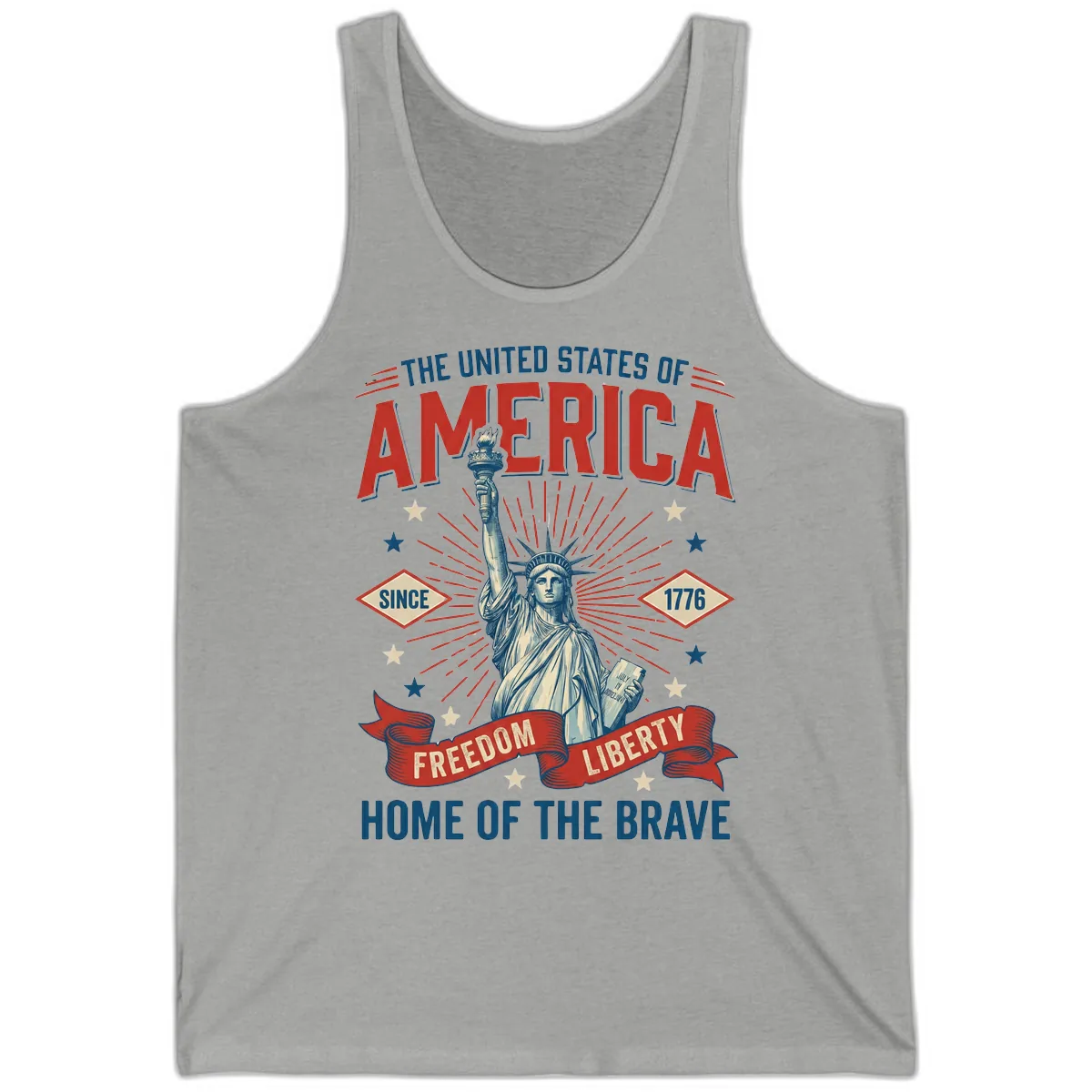 America Freedom Liberty Celebration Tank in Athletic Heather