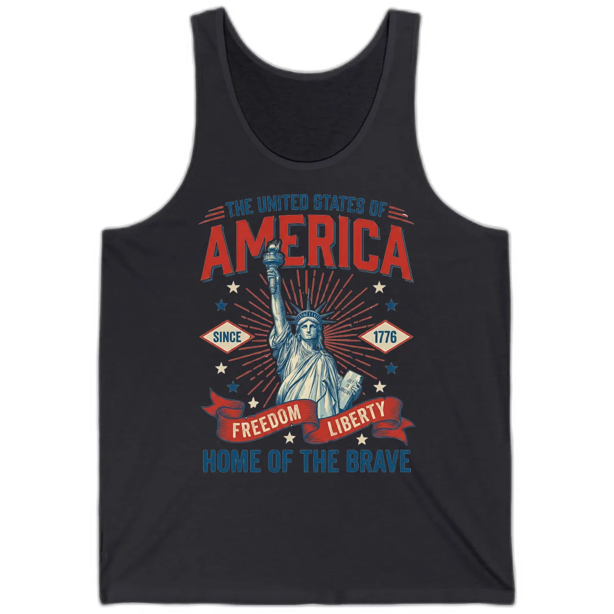 America Freedom Liberty Celebration Tank in Dark Grey
