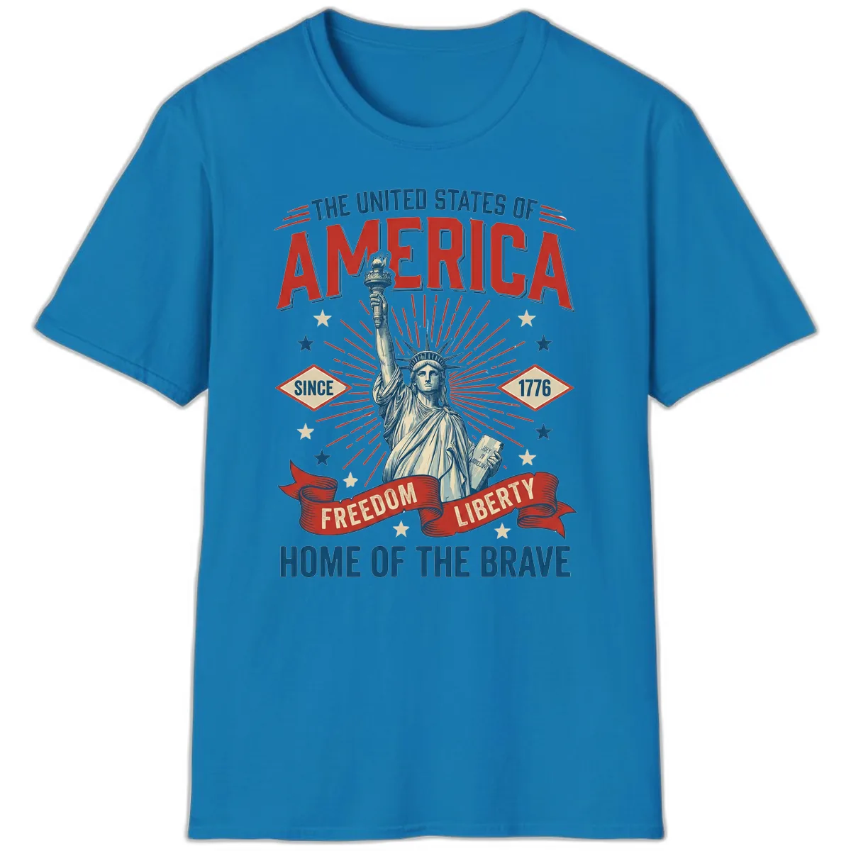 America Freedom Liberty Celebration T-Shirt in Sapphire