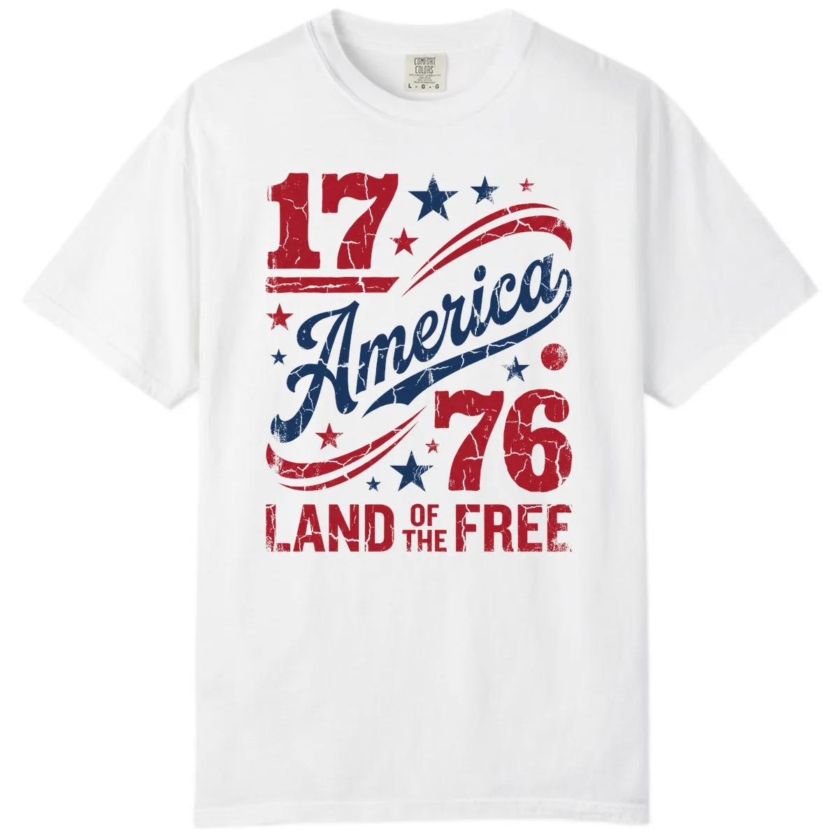 America Land of the Free 250th Comfort Color in White