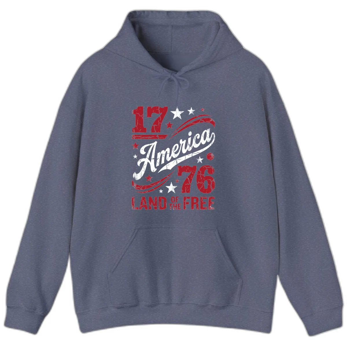 America Land of the Free 250th Hoodie in Heather Navy