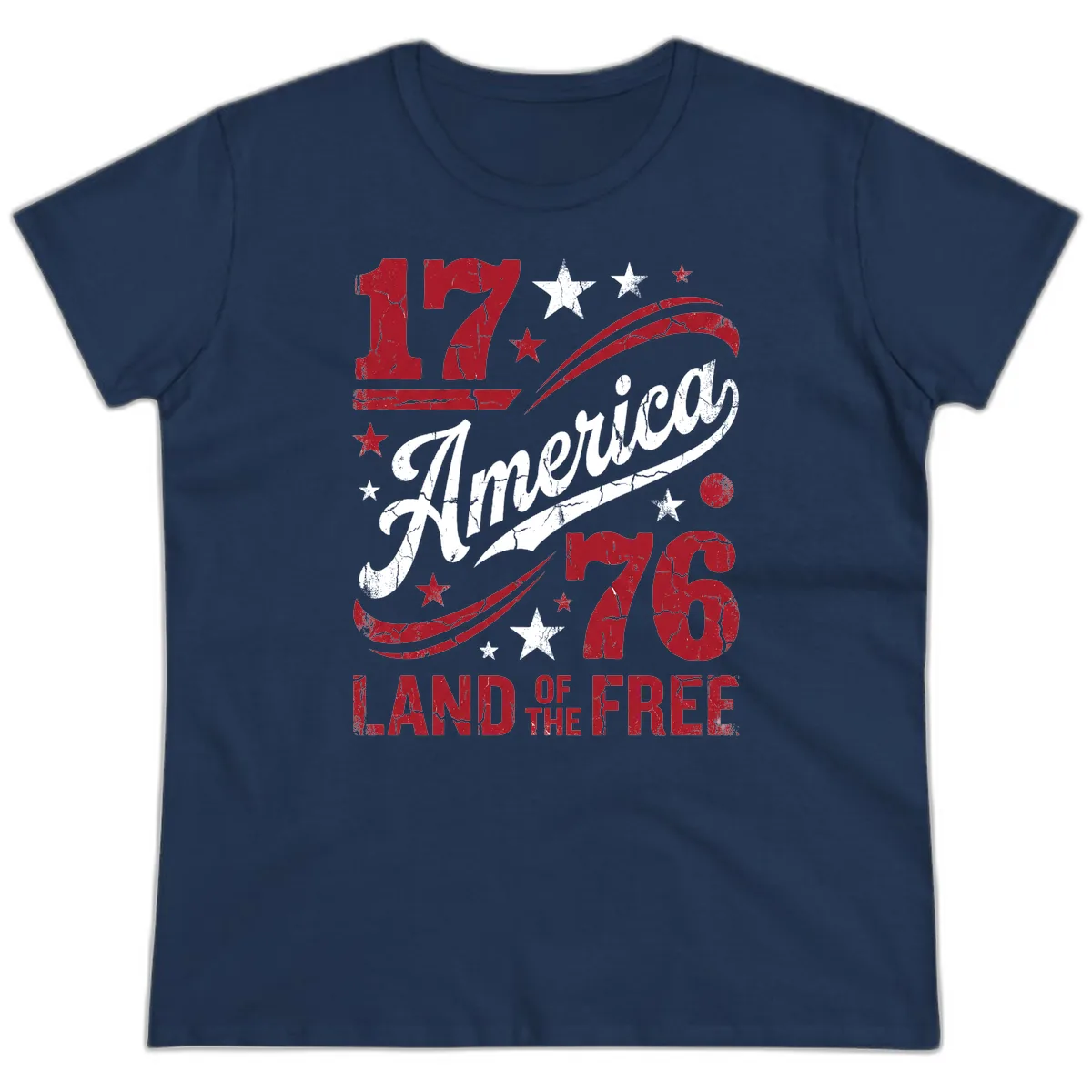 America Land of the Free 250th Ladies Tee in Navy