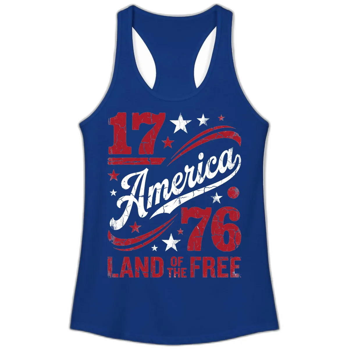 America Land of the Free 250th Ladies Tank in Solid Royal