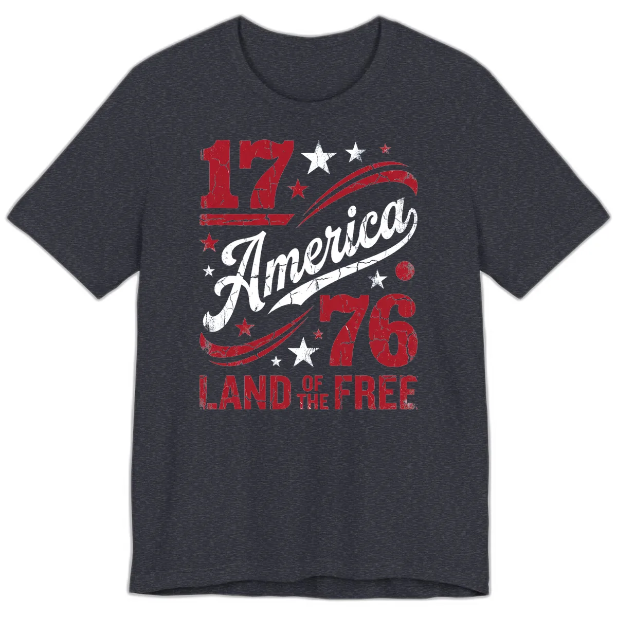 America Land of the Free 250th Premium T-Shirt in Heather Navy