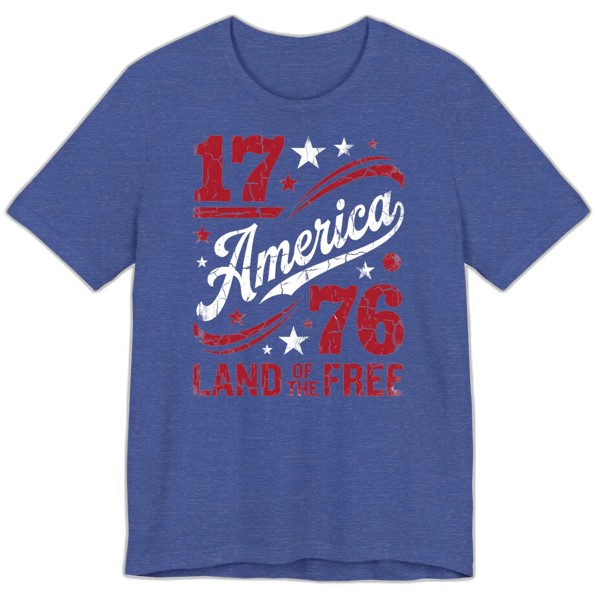 America Land of the Free 250th Premium T-Shirt in Heather True Royal