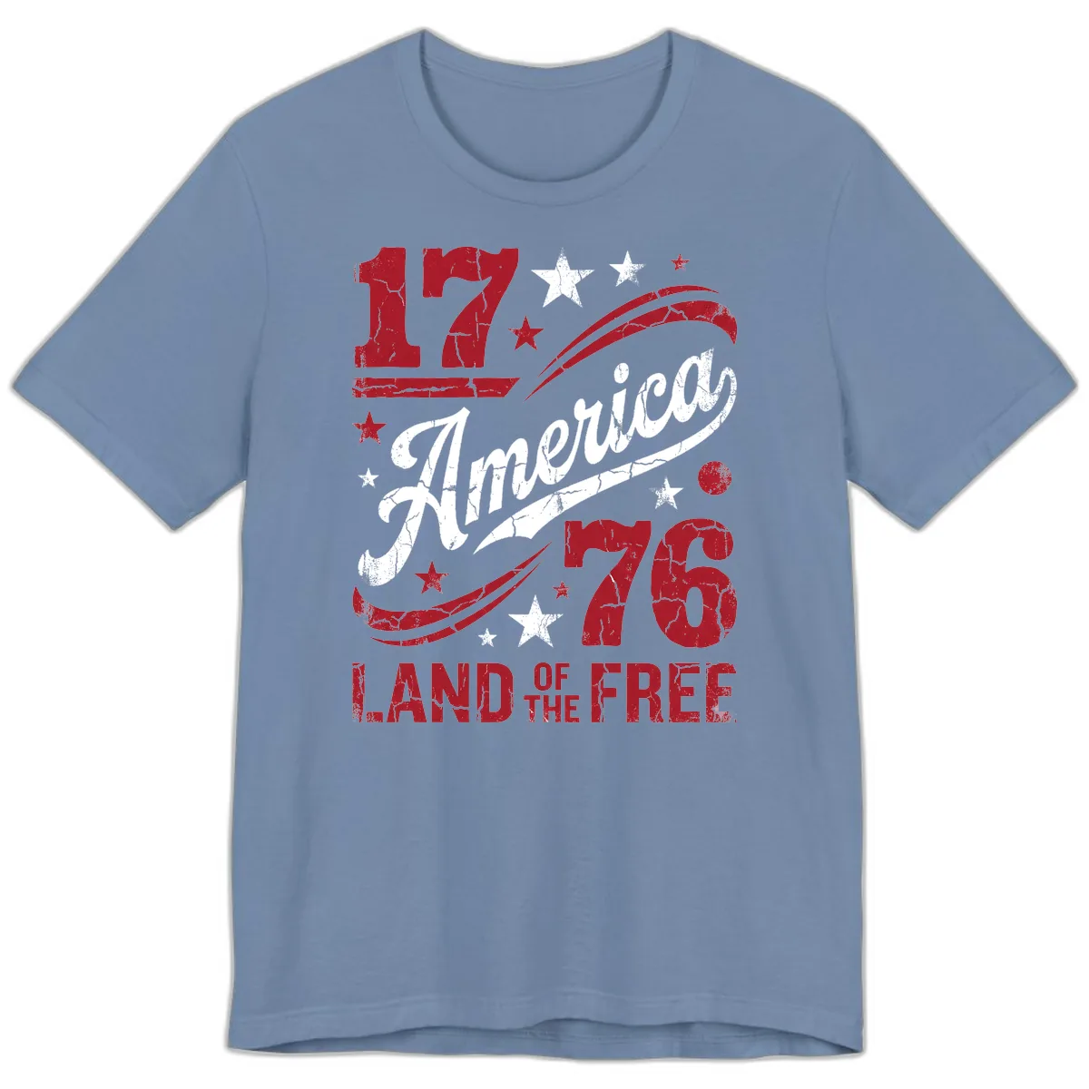 America Land of the Free 250th Premium T-Shirt in Steel Blue