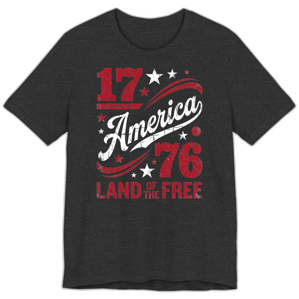 America Land of the Free 250th Premium T-Shirt in Dark Grey Heather