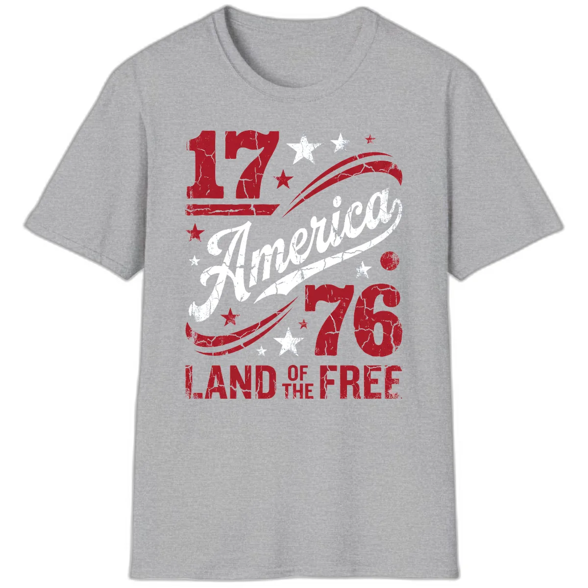 America Land of the Free 250th T-Shirt in Sport Grey
