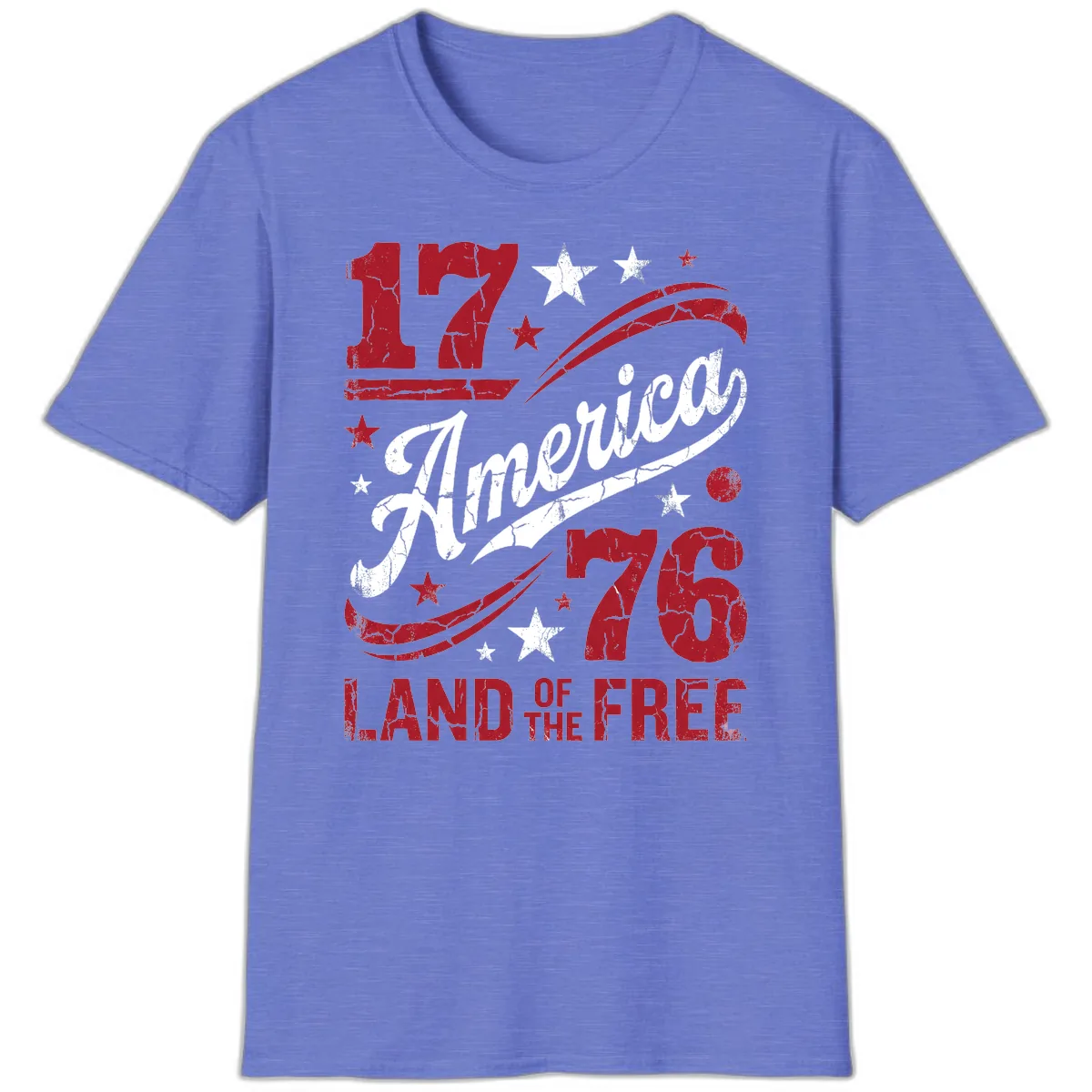 America Land of the Free 250th T-Shirt in Heather Royal