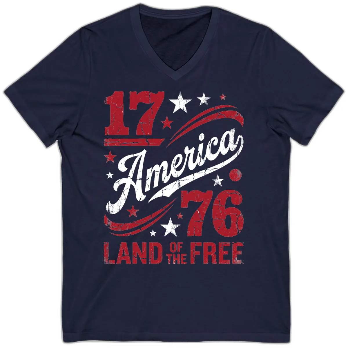 America Land of the Free 250th V-Neck in Navy