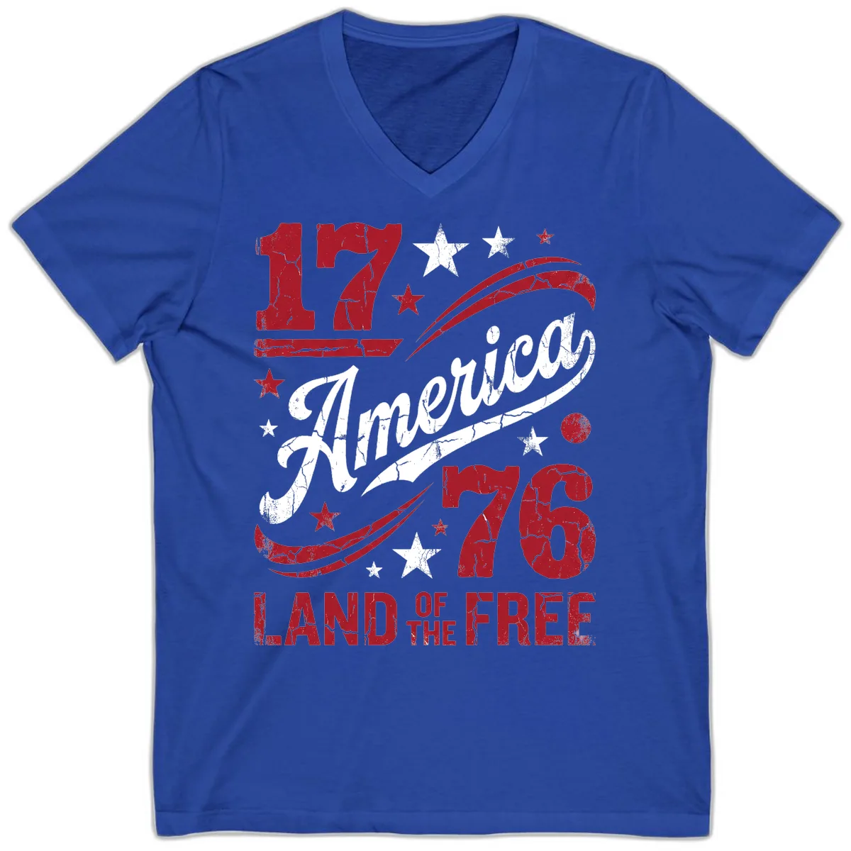 America Land of the Free 250th V-Neck in True Royal