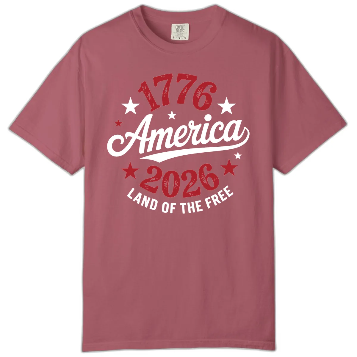 America 250th Anniversary Celebration Comfort Color in Crimson