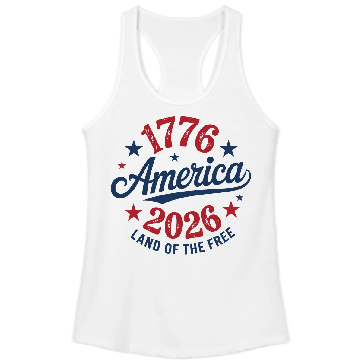 America 250th Anniversary Celebration Ladies Tank in White