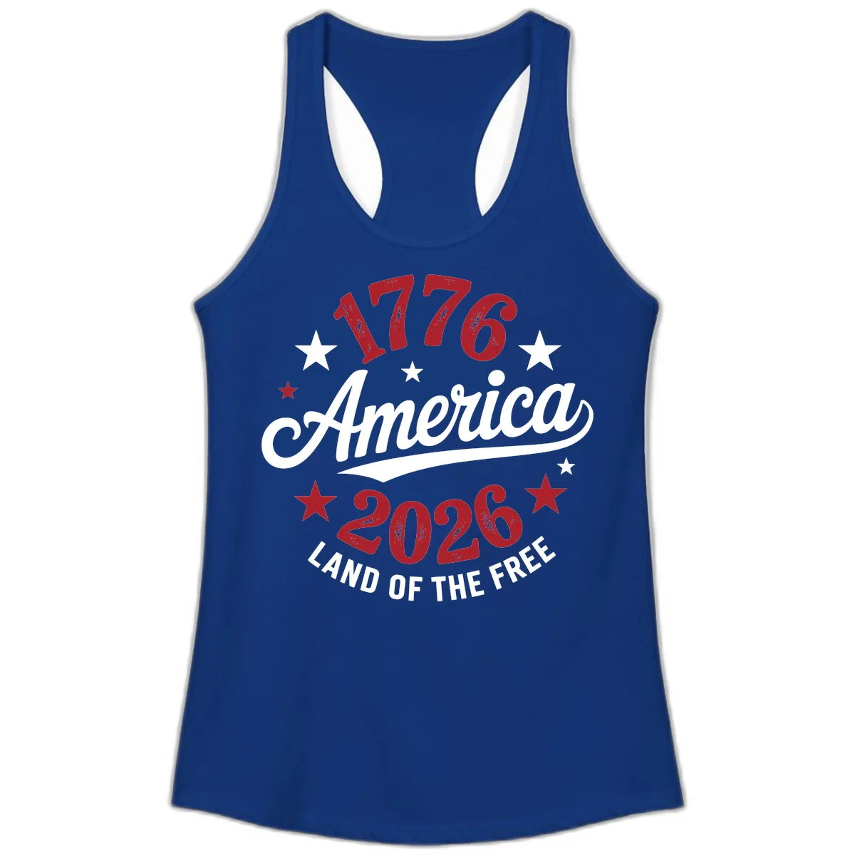 America 250th Anniversary Celebration Ladies Tank in Solid Royal