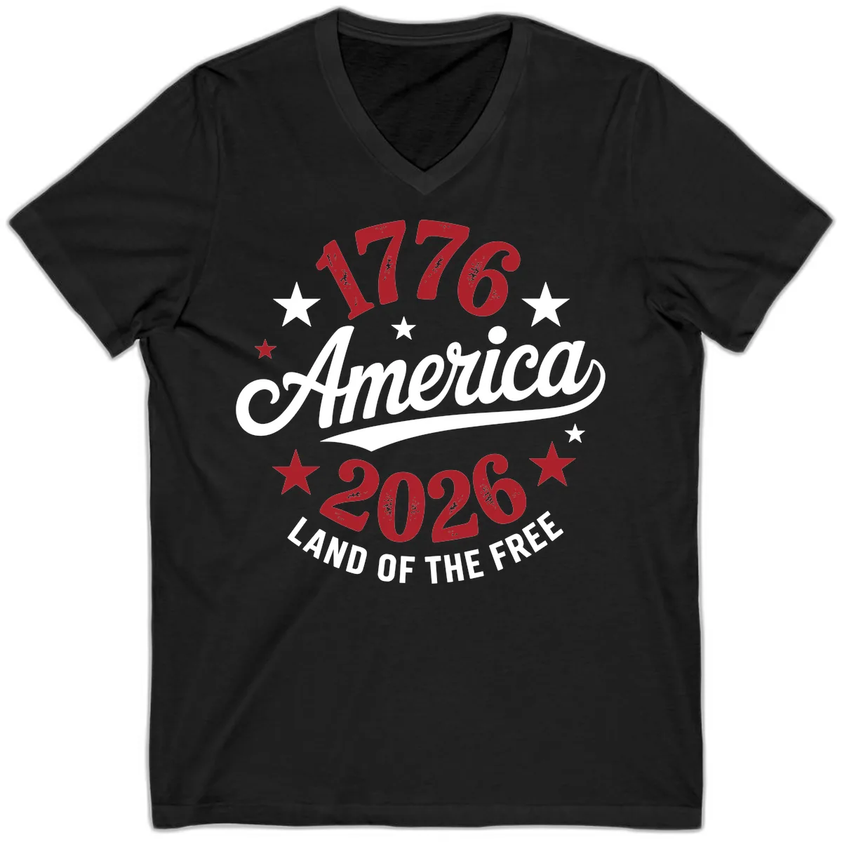 America 250th Anniversary Celebration V-Neck in Black